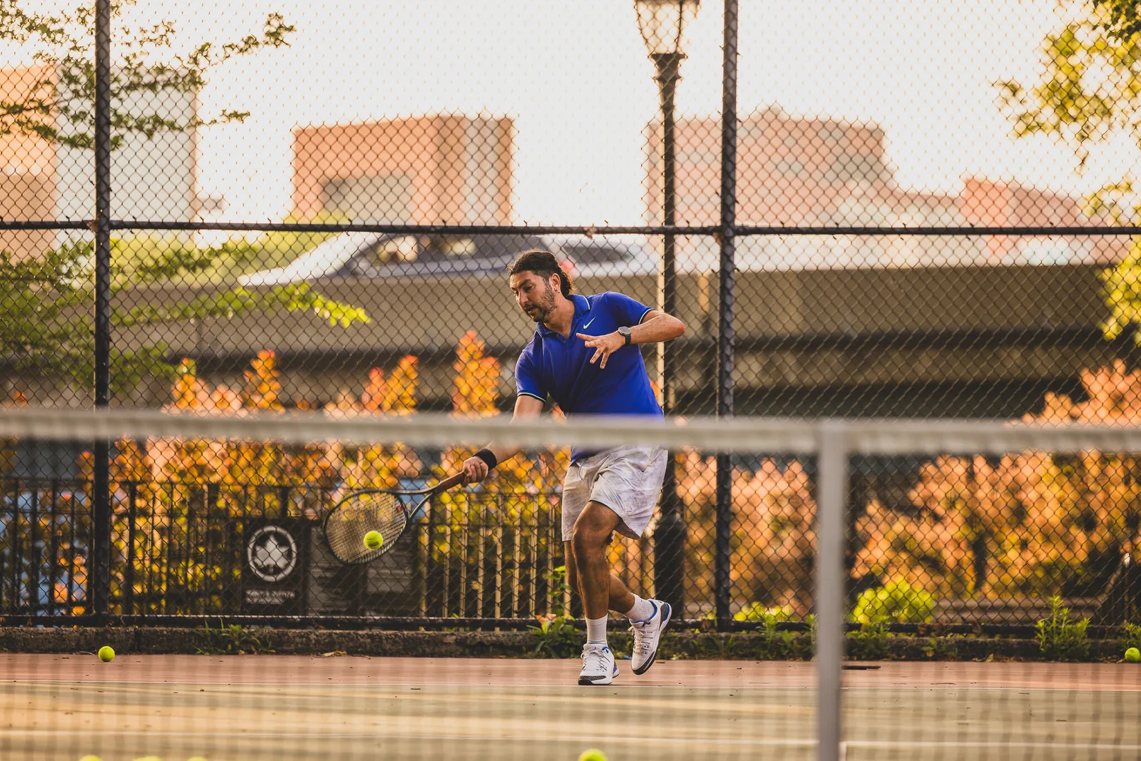 Farhad Roshanaie, USTA-accredited coach at the Frederick Johnson courts in Harlem, on court with the Yonex VCORE Pro.